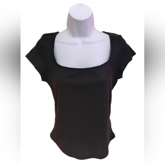 Ardene Tops - Women's Black Ribbed Top